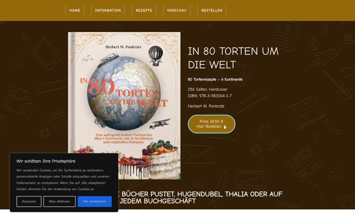 Screenshot of in80tortenumdiewelt.de