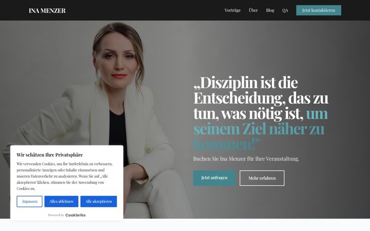 Screenshot of ina-menzer.de