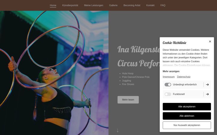 Screenshot of ina-performance-artist.de