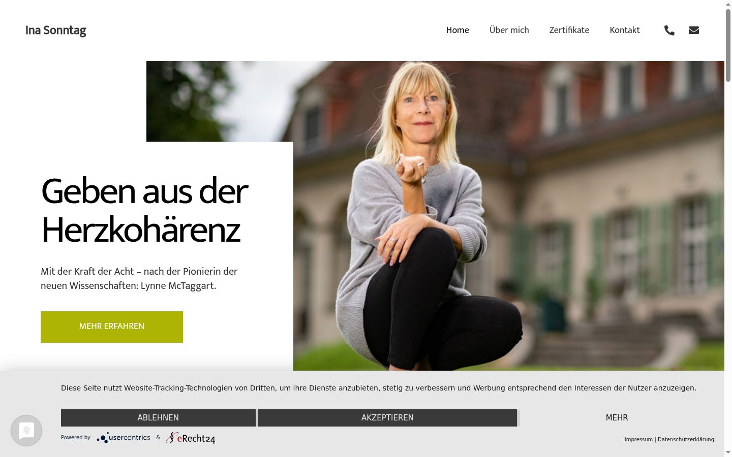 Screenshot des Einwilligungsbanners vor jeglicher Interaktion