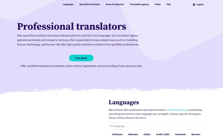 Screenshot of ina-translates.com