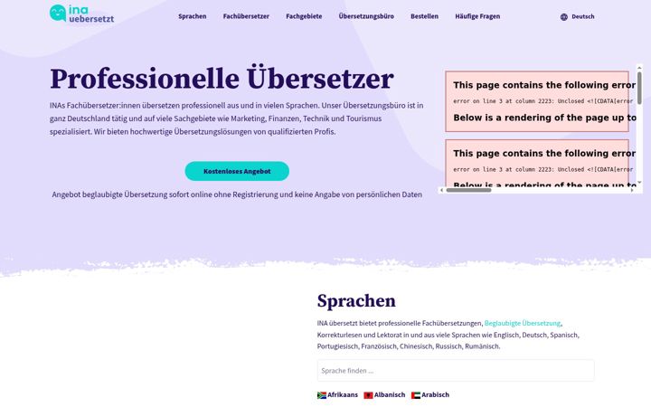 Screenshot of ina-uebersetzt.de