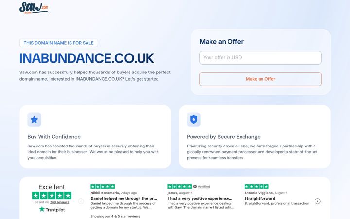 Screenshot of inabundance.co.uk