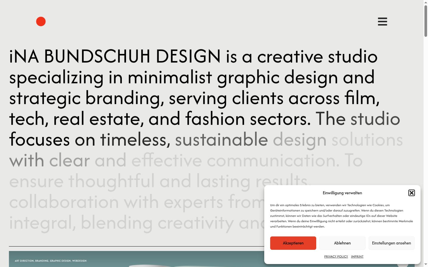 Screenshot of the consent banner shown before any interaction