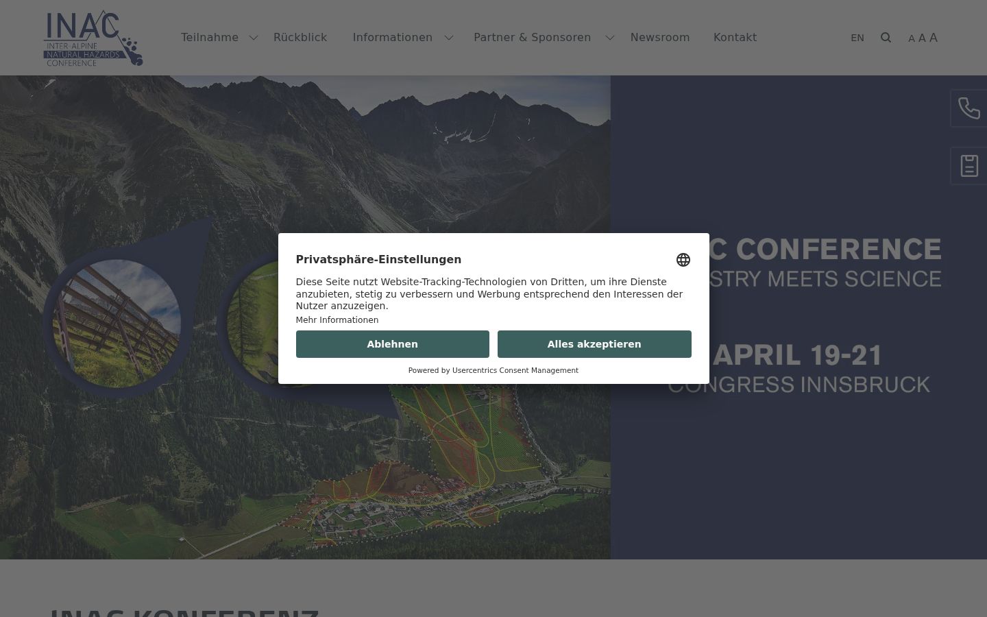 Screenshot of the consent banner shown before any interaction