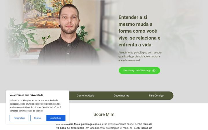 Screenshot of inaciomaiapsicologo.com.br