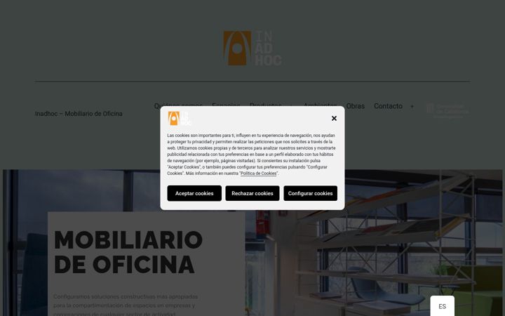 Screenshot of inadhocmuebles.com
