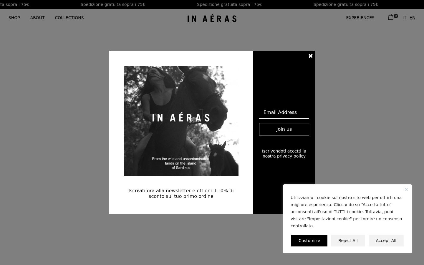 Screenshot of the consent banner shown before any interaction
