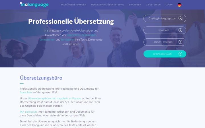 Screenshot of inalanguage.com