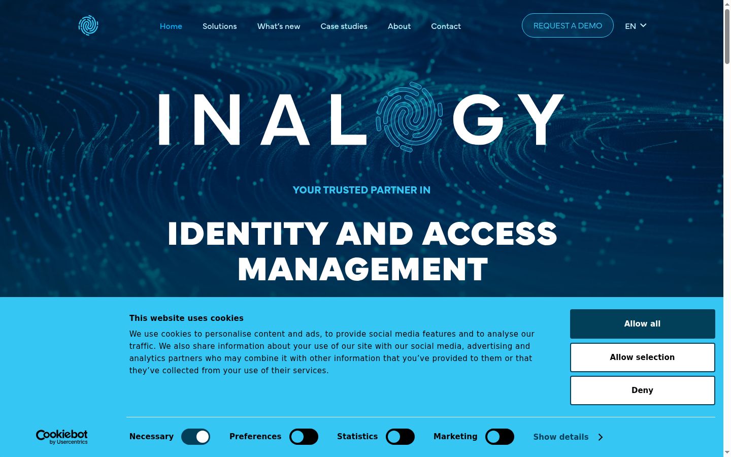 Screenshot of the consent banner shown before any interaction
