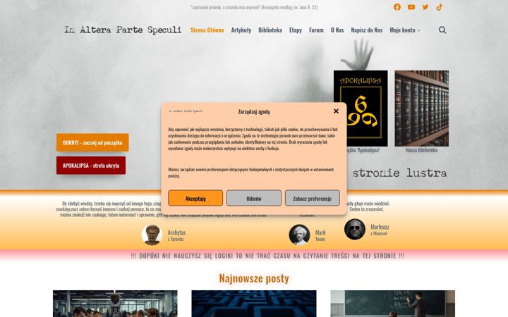 Screenshot of inalterapartespeculi.com