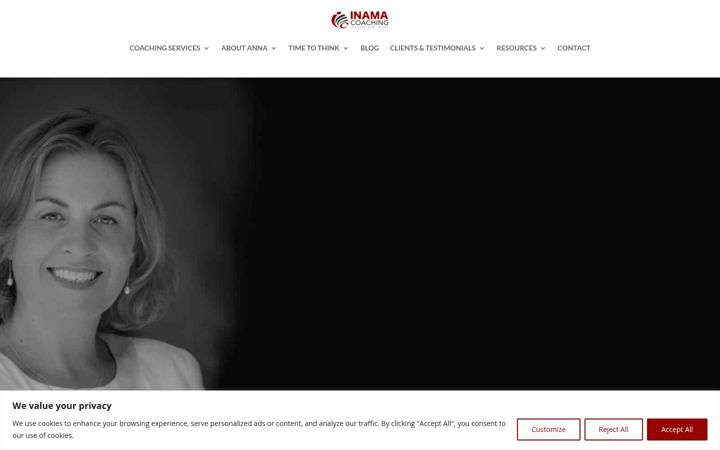Screenshot of inamacoaching.com