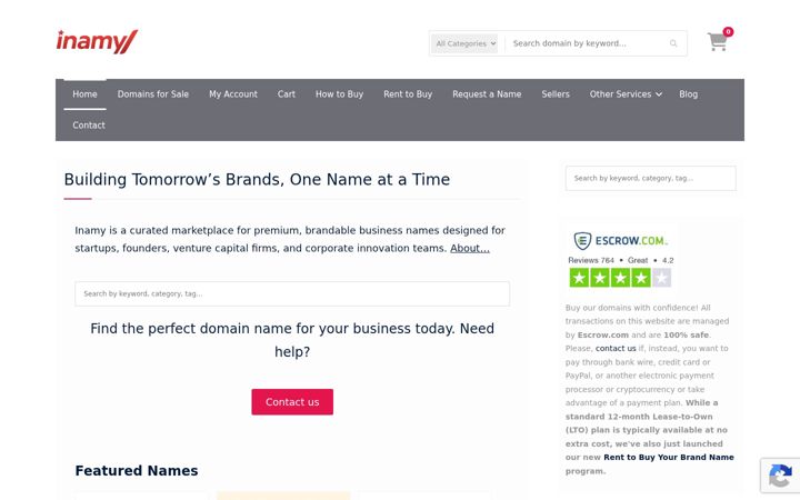 Screenshot of inamy.com