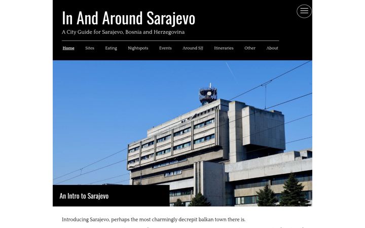 Screenshot of inandaroundsarajevo.com