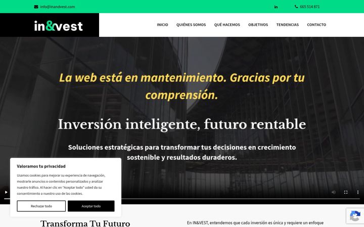 Screenshot of inandvest.com