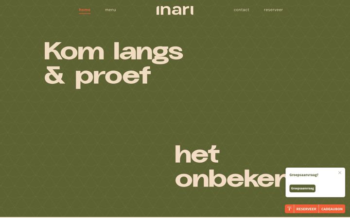 Screenshot of inari-restaurant.be