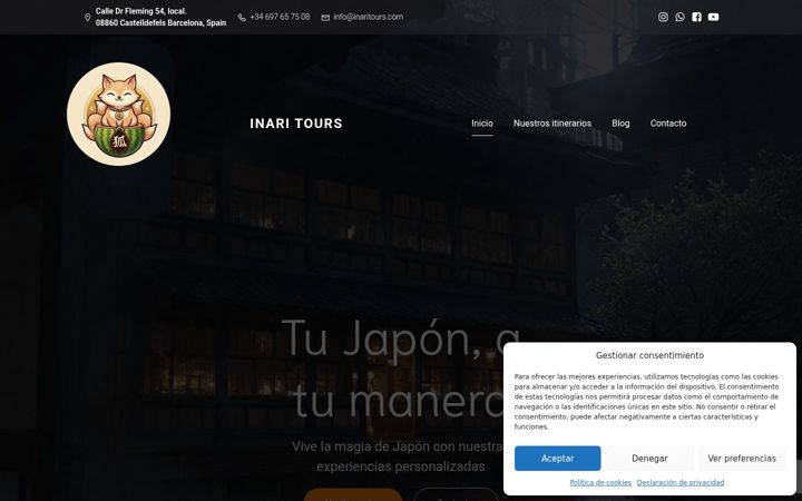 Screenshot of inaritours.com