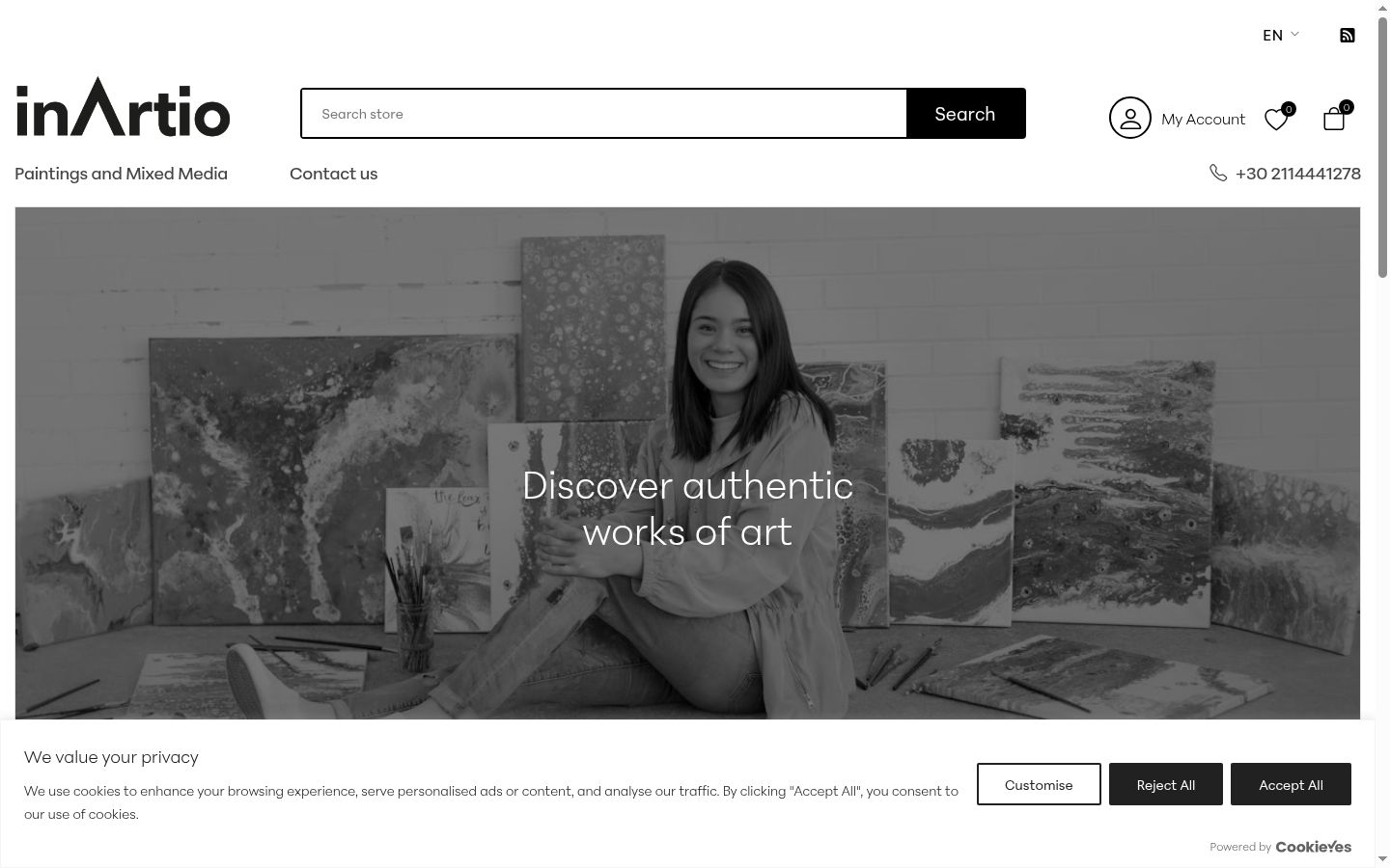 Screenshot of the consent banner shown before any interaction
