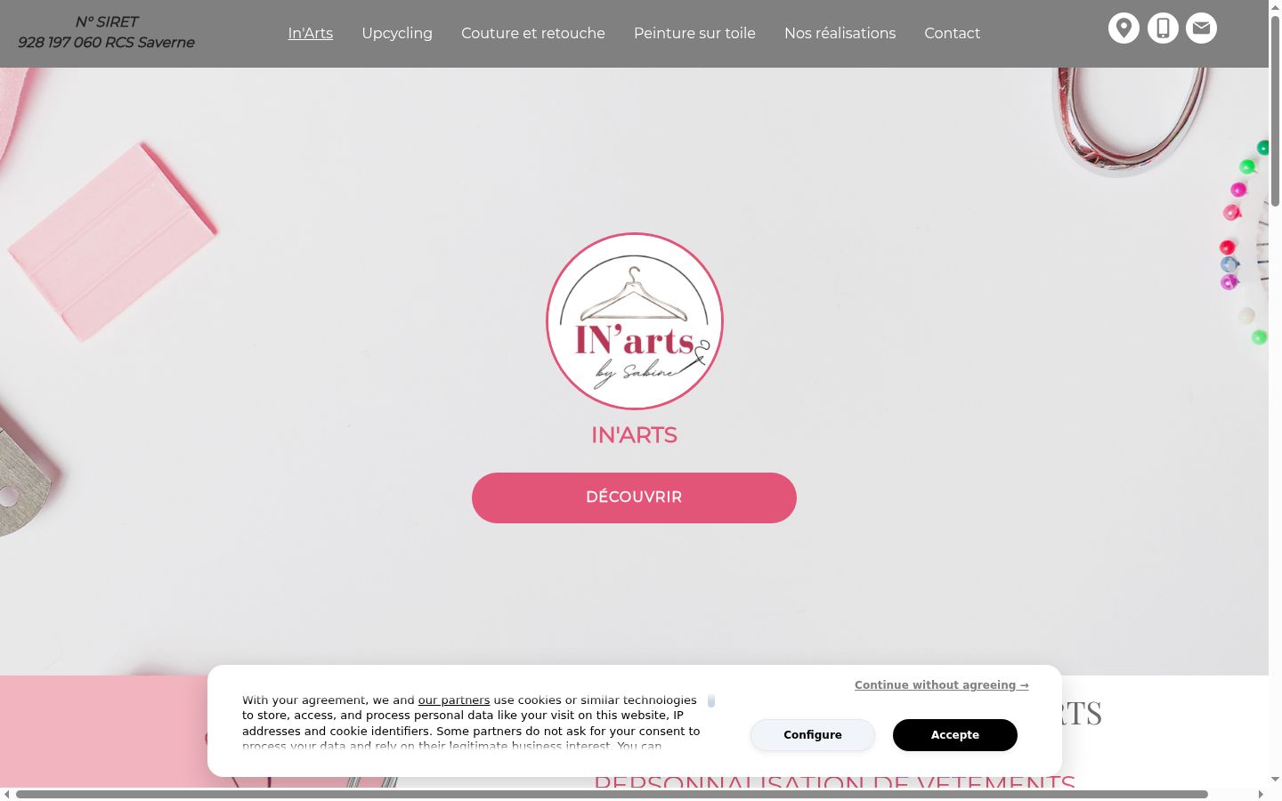 Screenshot of the consent banner shown before any interaction