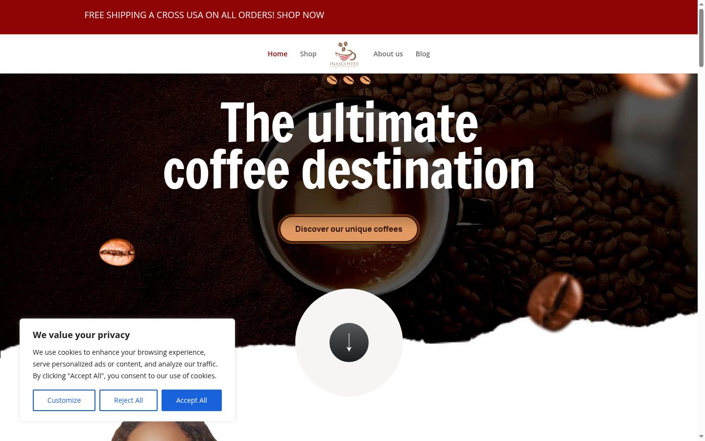 Screenshot of the consent banner shown before any interaction