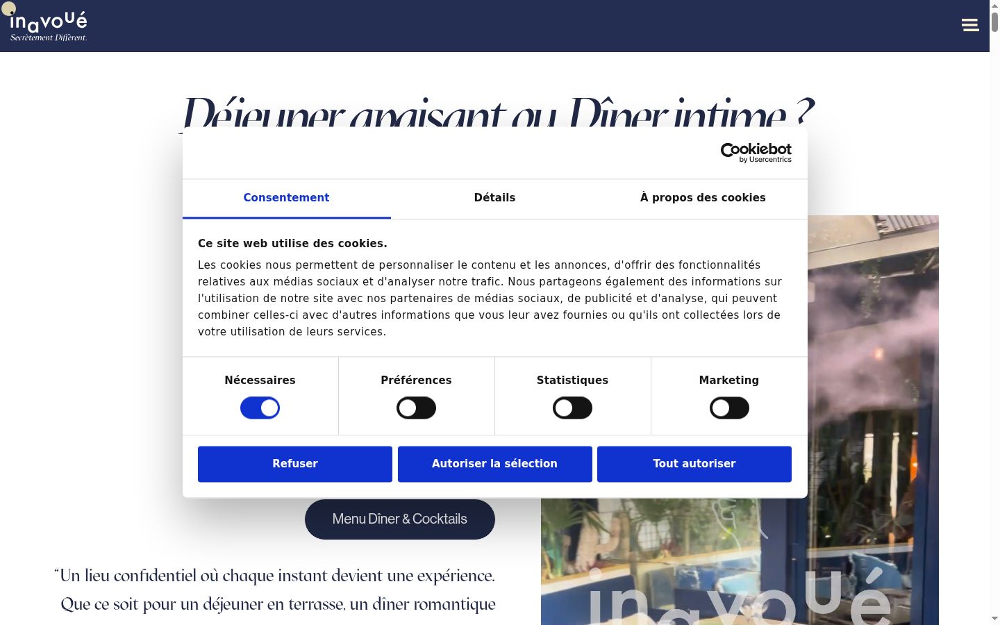Screenshot of the consent banner shown before any interaction