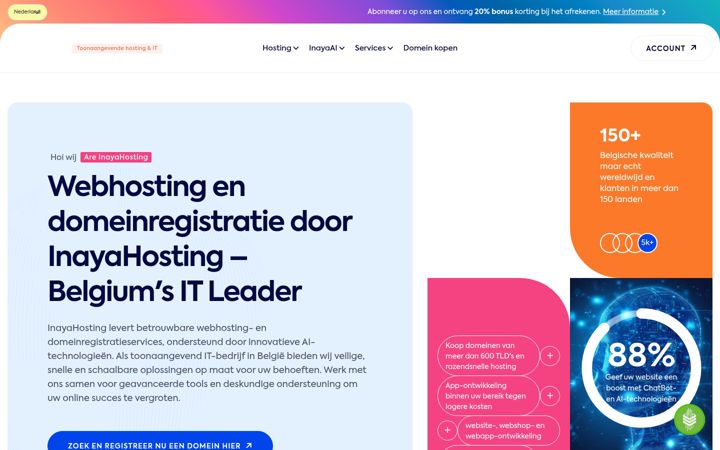 Screenshot of inayahosting.be