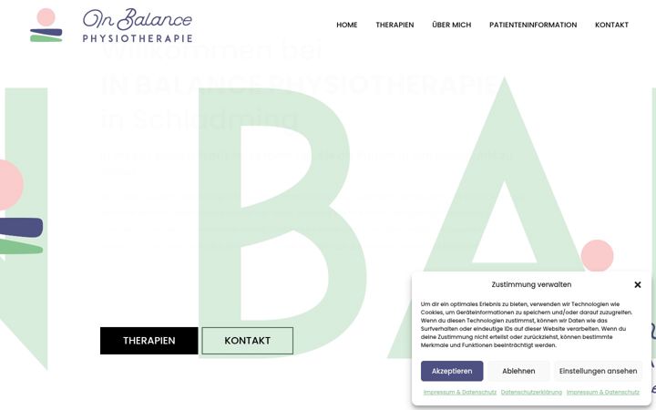 Screenshot of inbalancephysio.at
