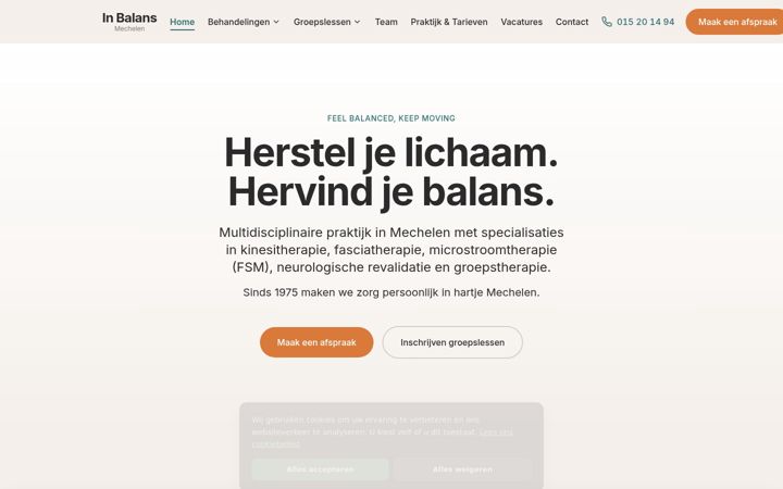 Screenshot of inbalansmechelen.com