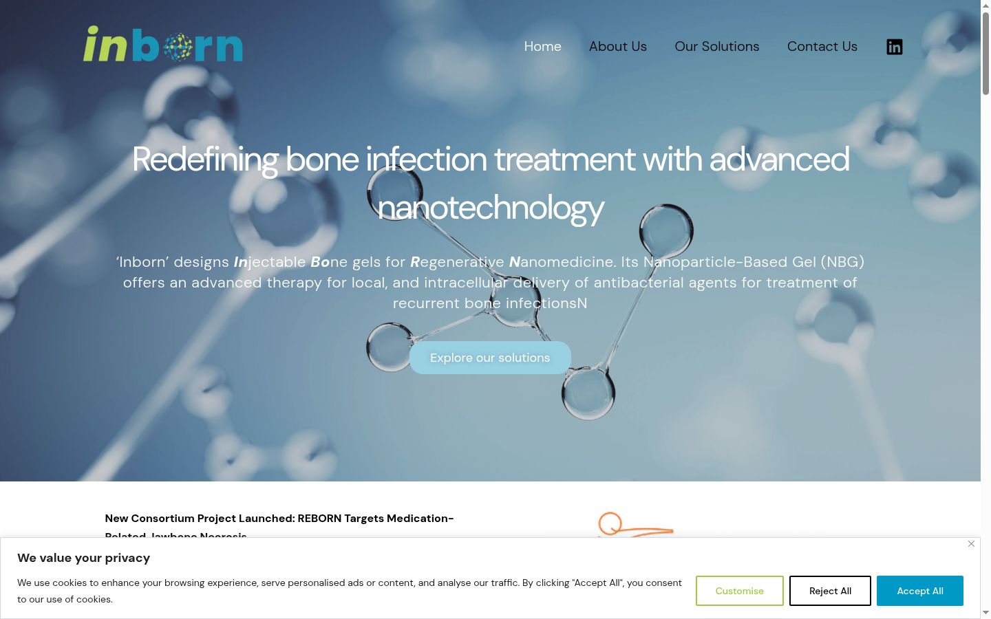 Snímek obrazovky baneru souhlasu zobrazeného před jakoukoli interakcí
