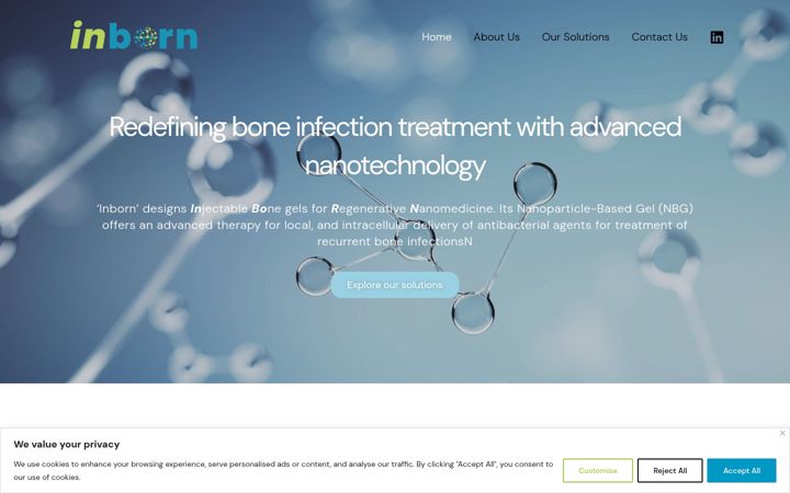 Snímek obrazovky inbornbiomedical.com