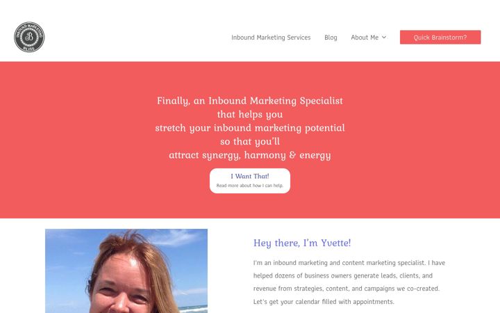 Screenshot of inboundmarketingbliss.com