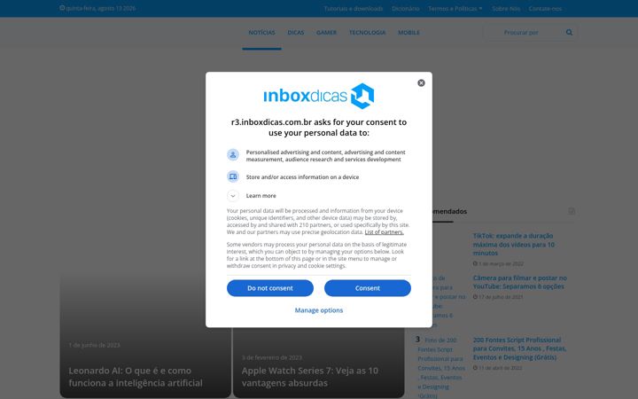 Screenshot of inboxdicas.com.br