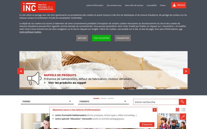 Screenshot of inc-conso.fr