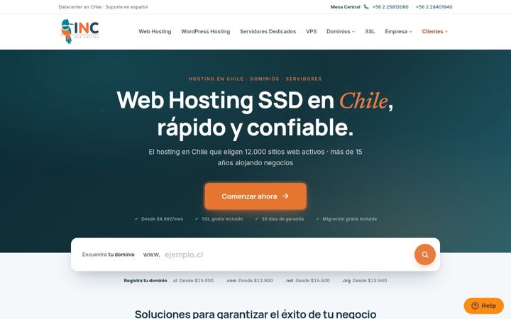 Screenshot von inc.cl