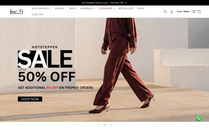 Screenshot of inc5shop.com