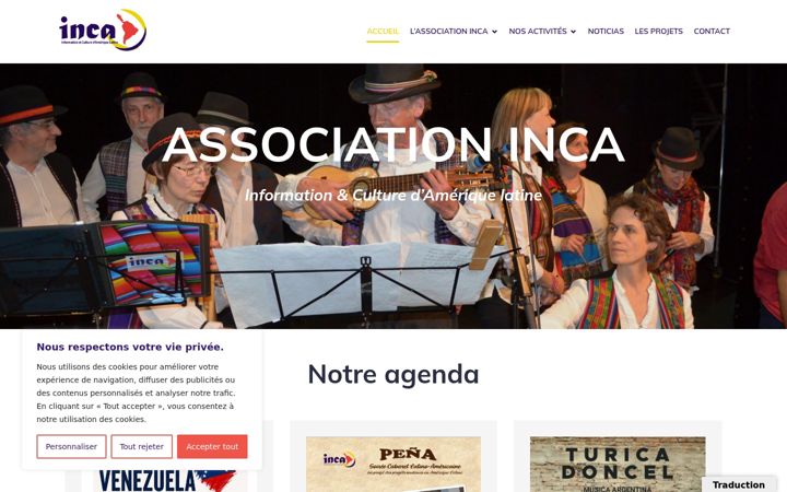 Screenshot of inca-asso.fr