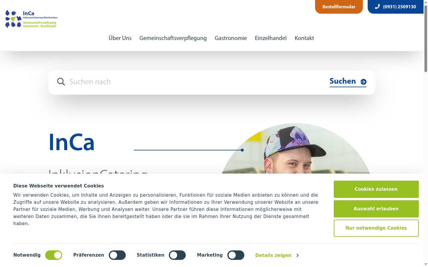 Screenshot del banner di consenso mostrato prima di qualsiasi interazione