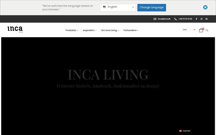 Skærmbillede af inca-living.com