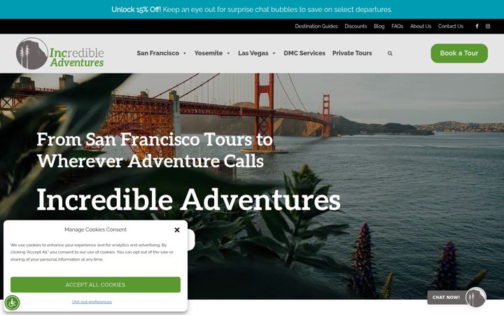 Skærmbillede af incadventures.com