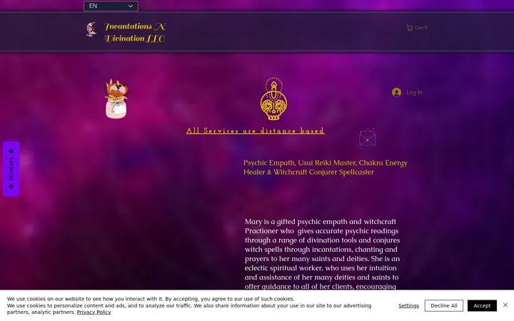 Screenshot von incantationsndivination.com
