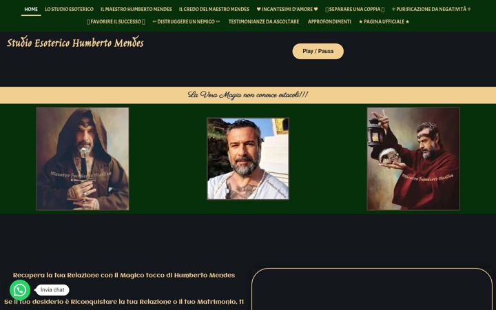 Screenshot of incantesimodamore.com