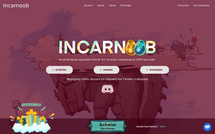 Screenshot ta' incarnoob.com