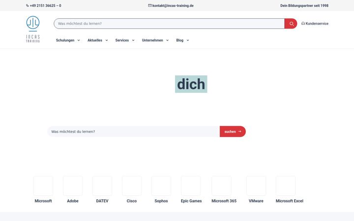 Screenshot of incas-training.de