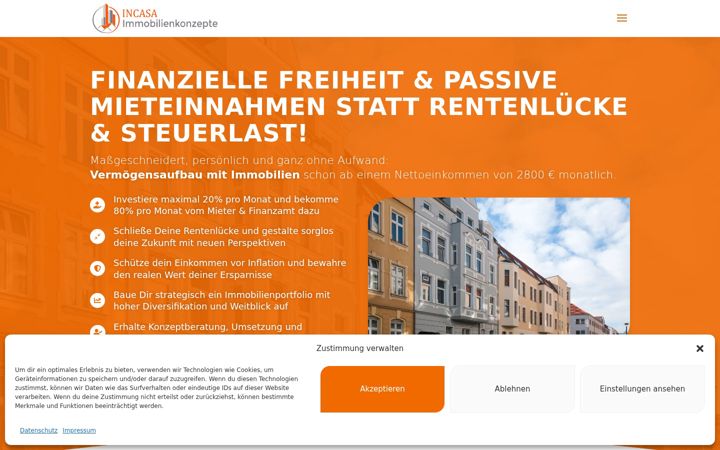 Screenshot of incasa-immobilienkonzepte.de