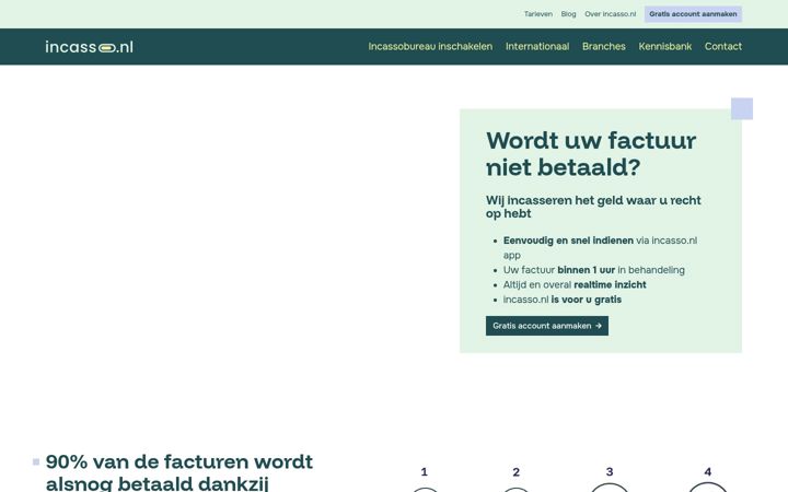 Screenshot of incasso.nl
