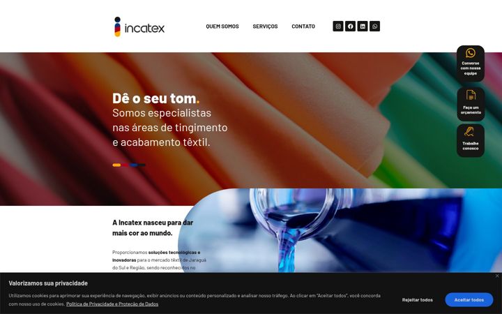 Screenshot of incatex.com.br