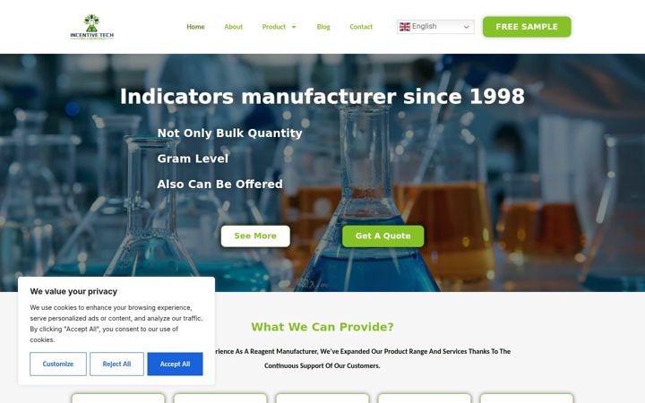 Screenshot ta' incchemicals.com