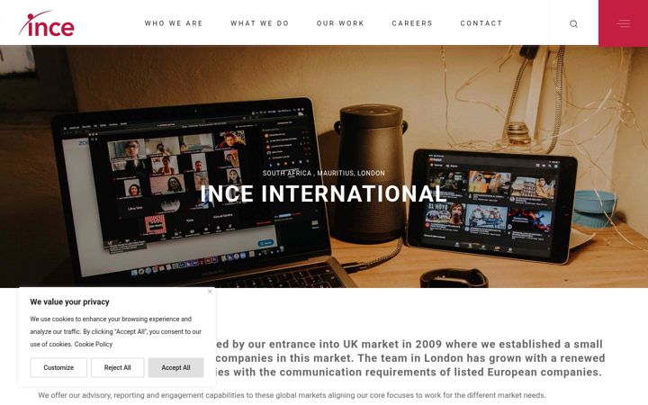 Screenshot of inceinternational.com