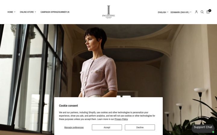 Screenshot of incentive-cashmere.com