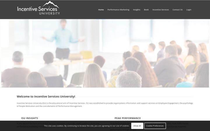 Screenshot of incentiveservicesuniversity.com